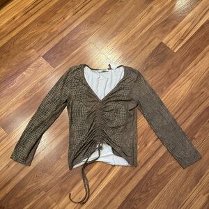 Brown Follies Paris long sleeve top